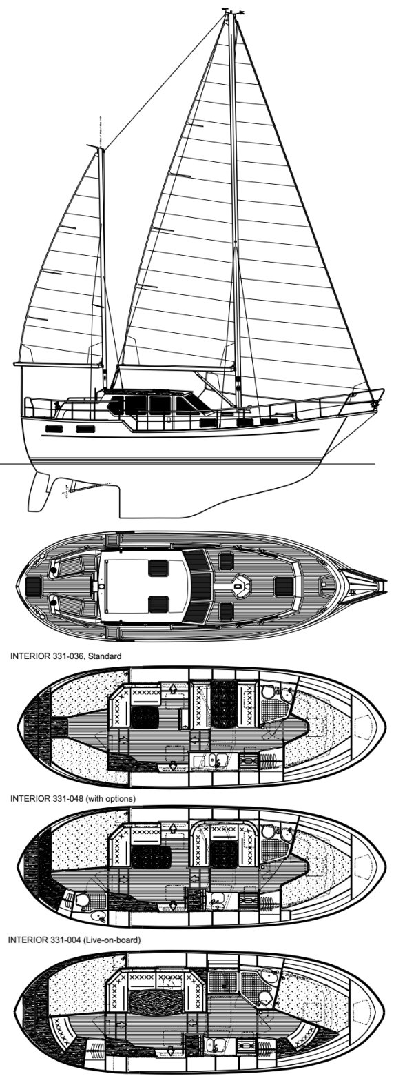 Drawing of Nauticat 331