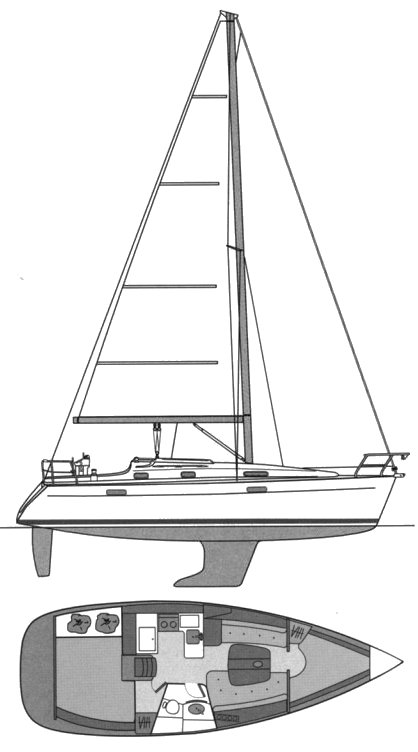Drawing of Beneteau 331