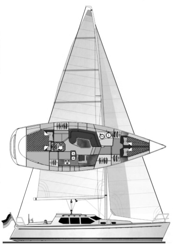 Drawing of Hanse 371DS
