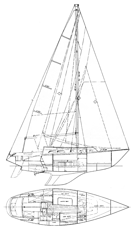 Drawing of Ericson 32-2