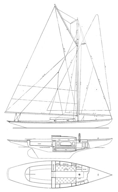 Drawing of Seawanhaka Knockabout