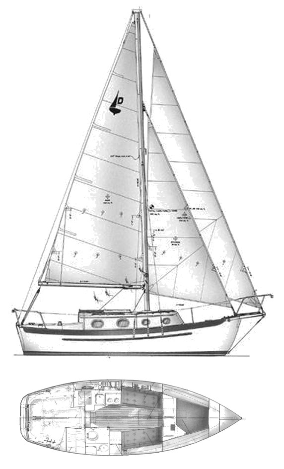 Drawing of Pacific Seacraft Dana 24