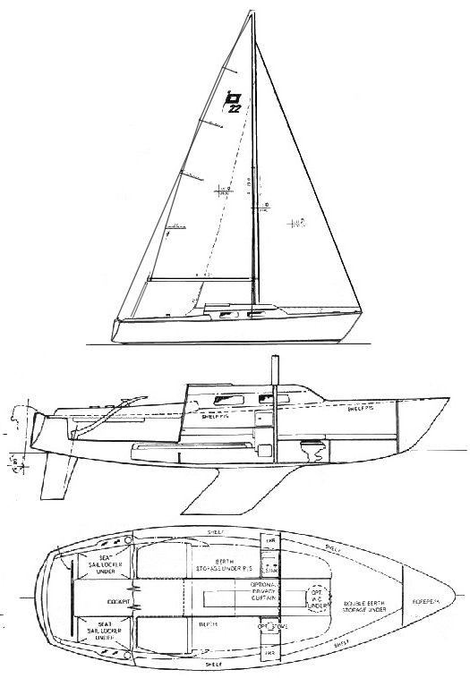 Drawing of Pearson 22