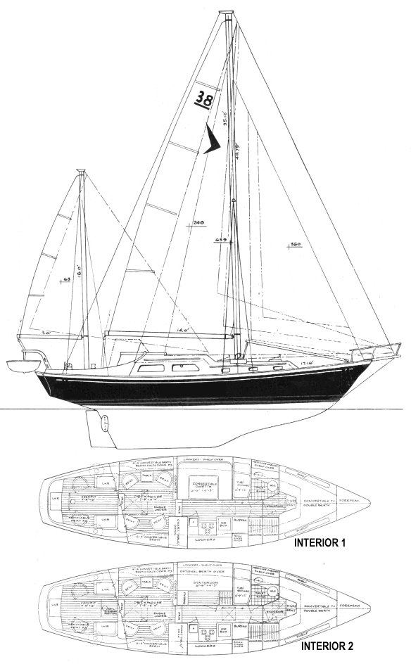 Drawing of Seafarer 38C KR