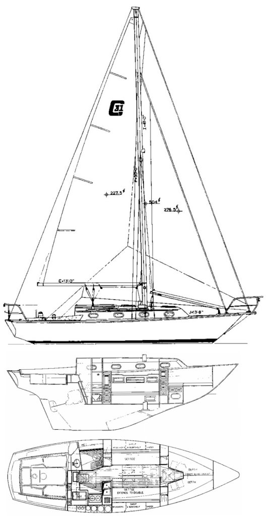 Drawing of Cape Dory 31
