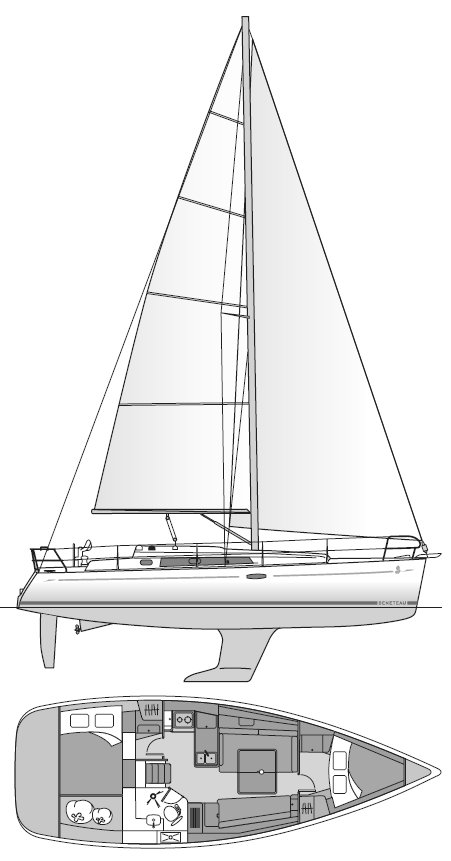 Drawing of Beneteau 37