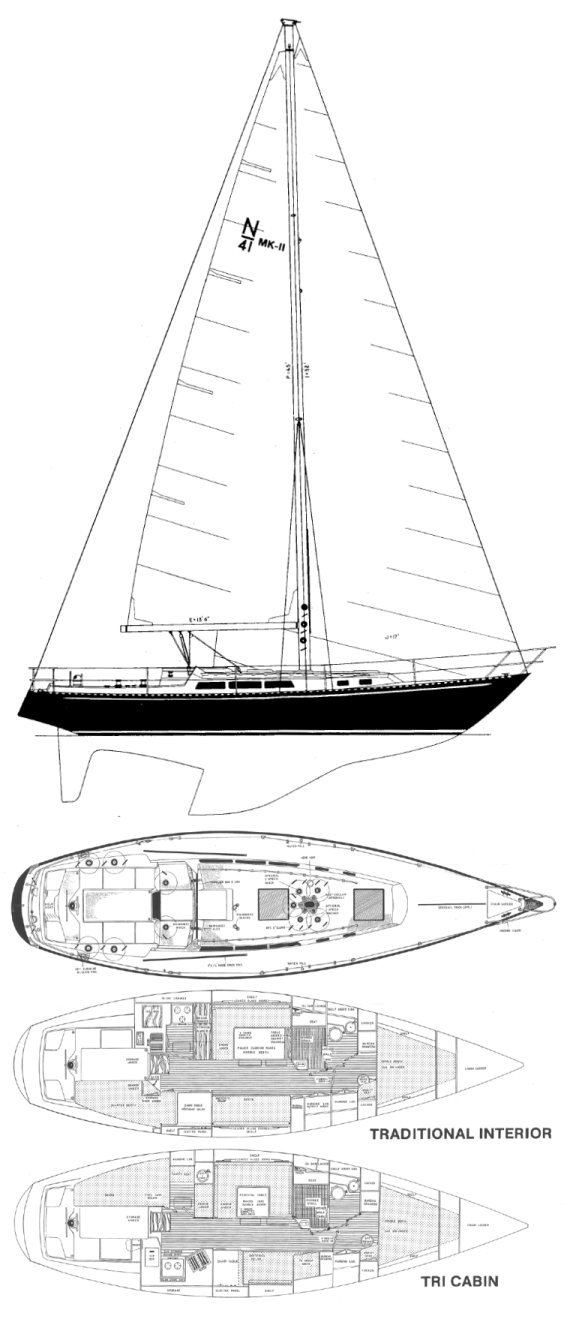 Drawing of Newport 41 Mk II