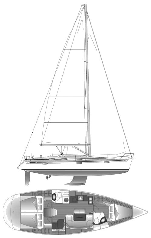 Drawing of Bavaria Cruiser 42