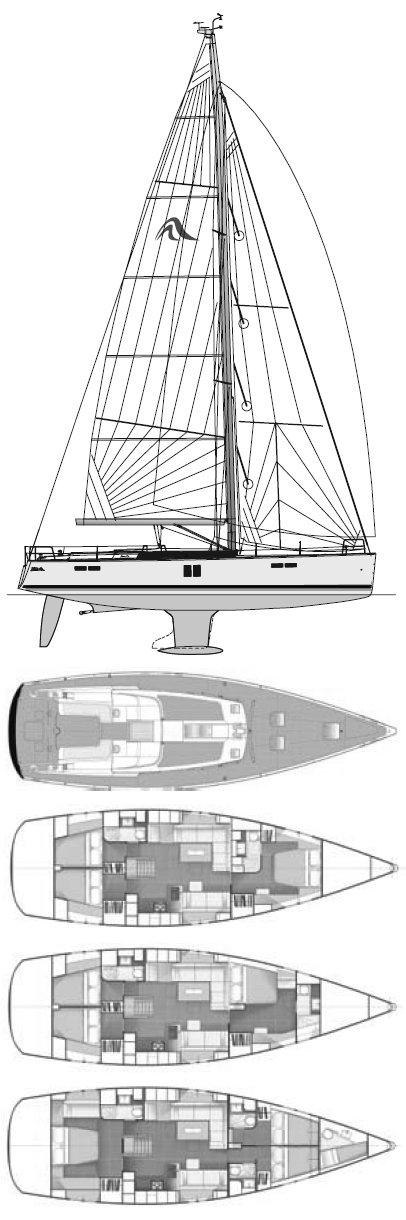 Drawing of Hanse 545