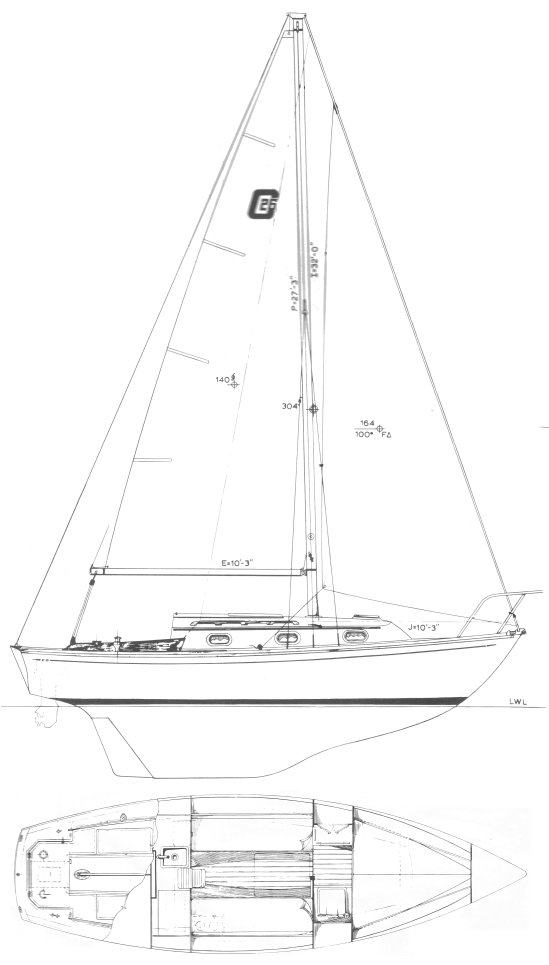 Drawing of Cape Dory 26