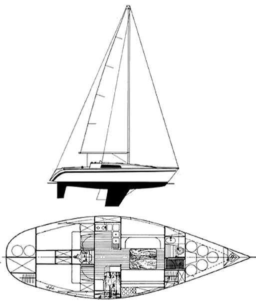 Drawing of Beneteau First 35
