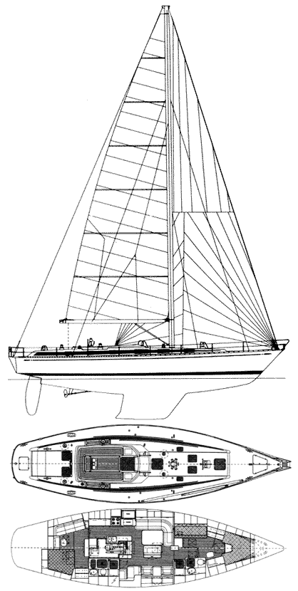 Drawing of Swan 55CC (Frers)