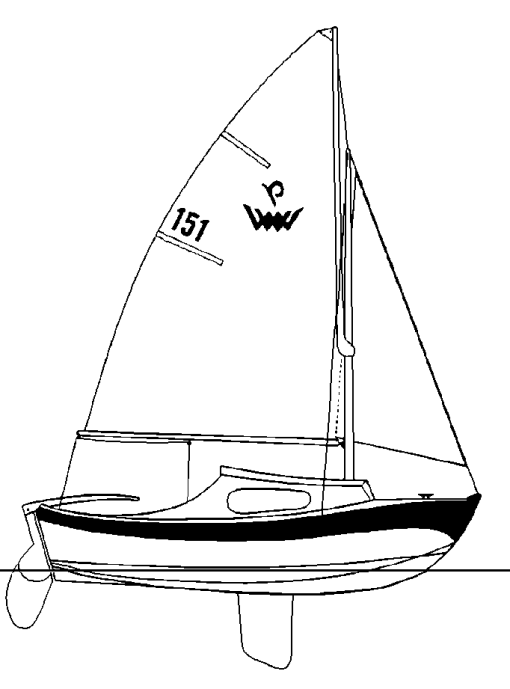 Drawing of West Wight Potter 14 (Gunter-C Type)