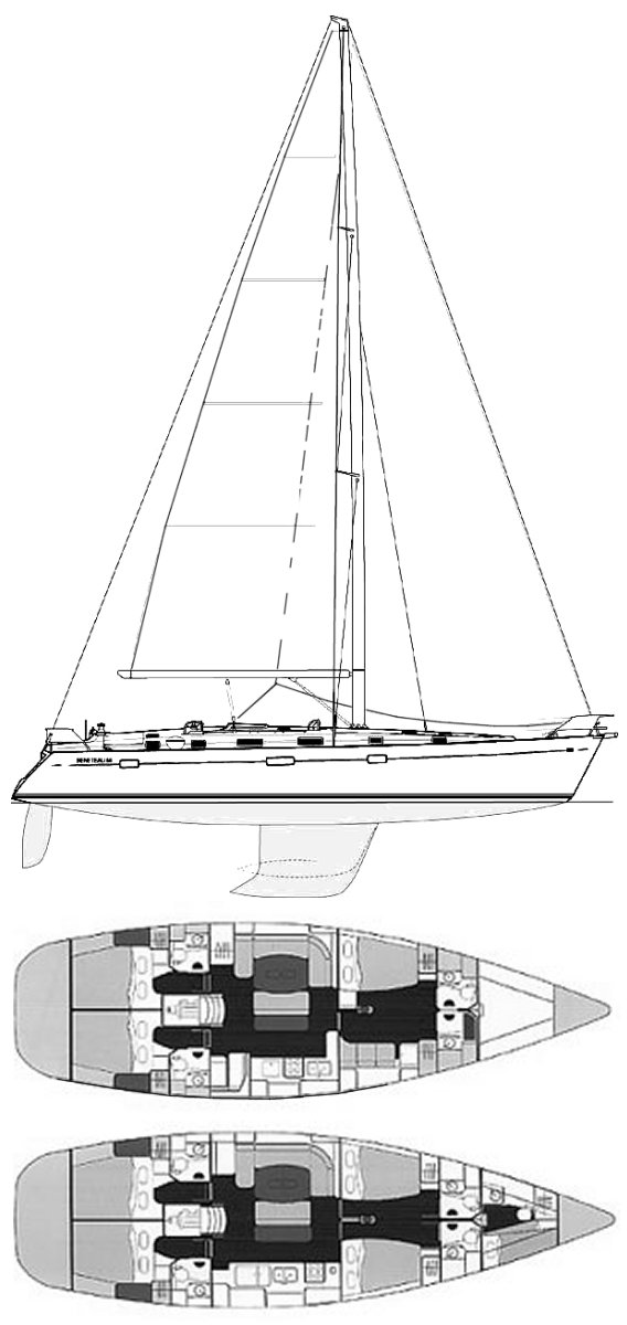 Drawing of Beneteau 50