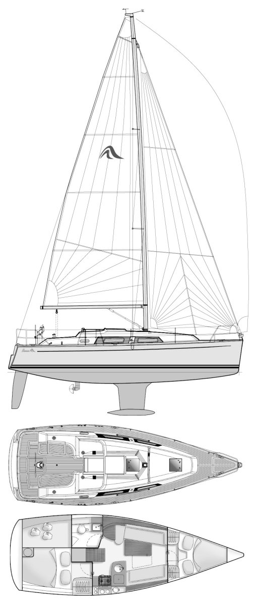 Drawing of Hanse 325