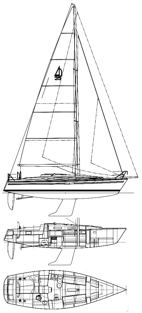 Drawing of Dehler 35 Cws