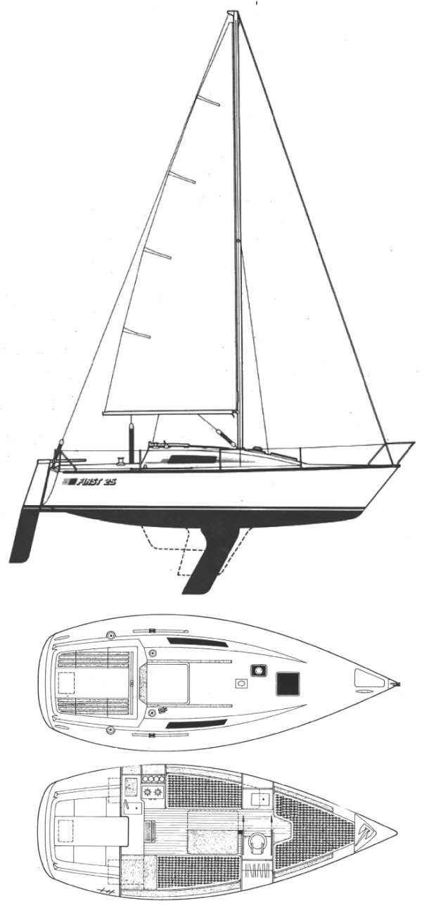 Drawing of Beneteau First 25