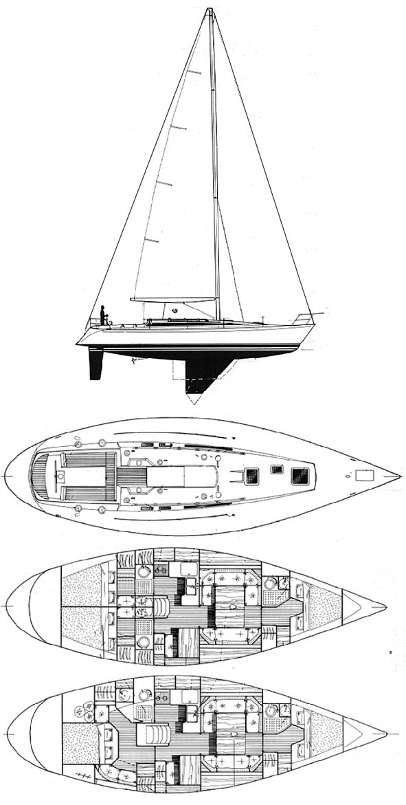 Drawing of Beneteau First 435