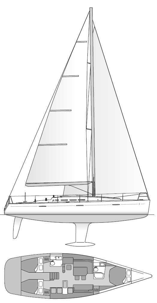 Drawing of First 45 (Beneteau - Briand)