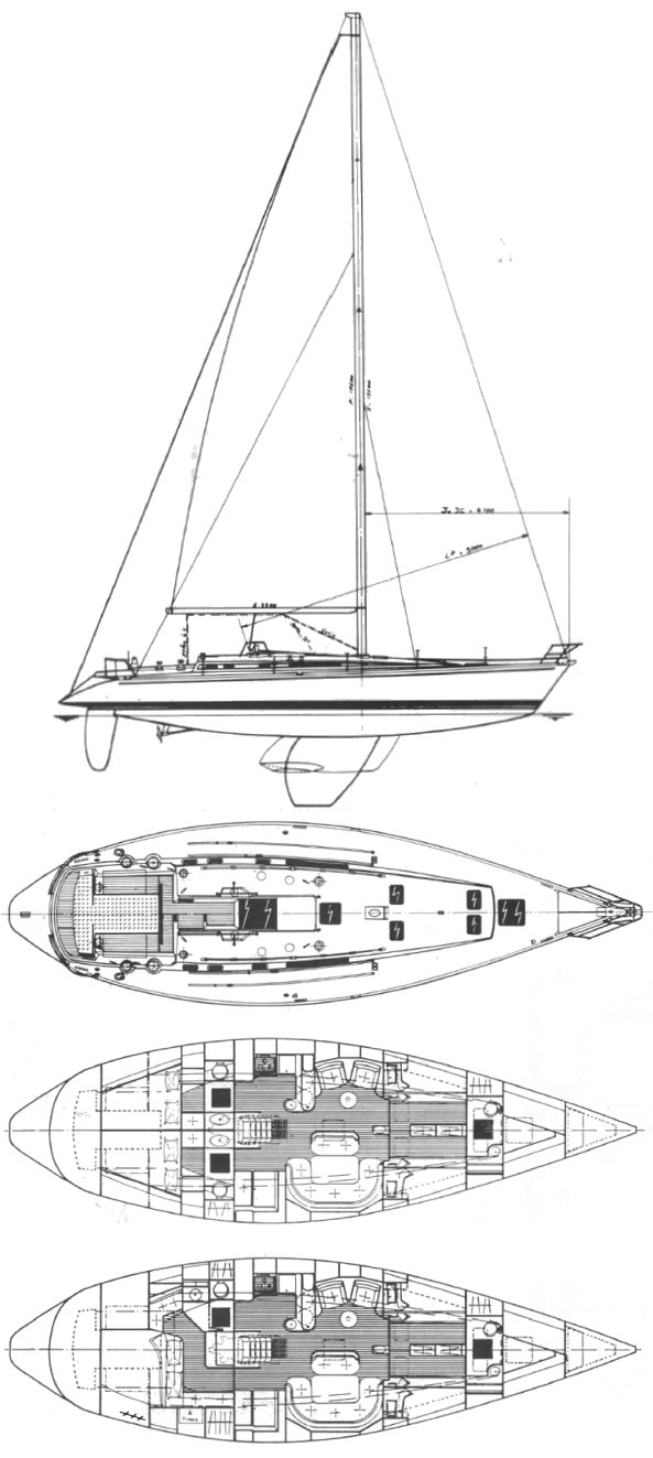 Drawing of Beneteau First 51