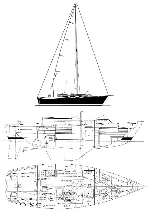 Drawing of Pearson 323