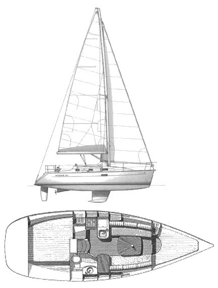 Drawing of Beneteau Oceanis 311