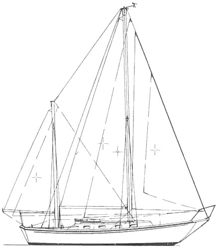 Drawing of Allied Seawind MK II Ketch