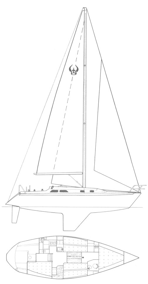 Drawing of Ericson 36