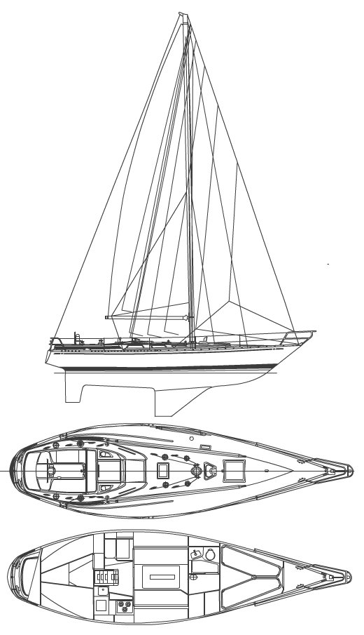 Drawing of Swan 38 S&S