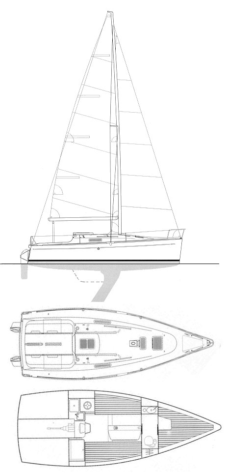 Drawing of Beneteau First 260 Spirit