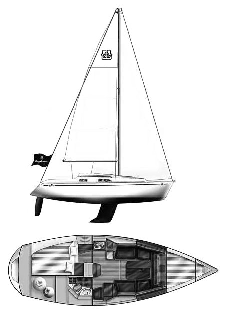 Drawing of Dufour Classic 30