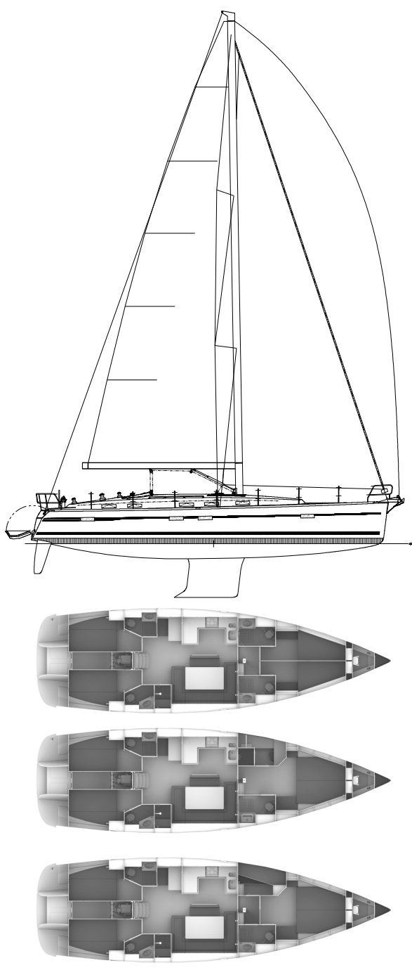 Drawing of Bavaria Cruiser 50