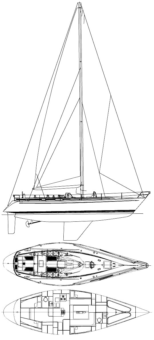 Drawing of Swan 441 R
