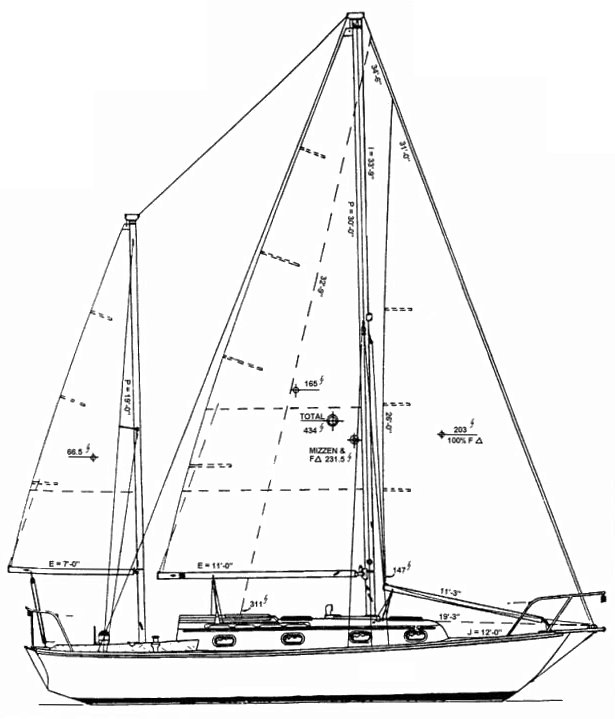Drawing of Cape Dory 30K