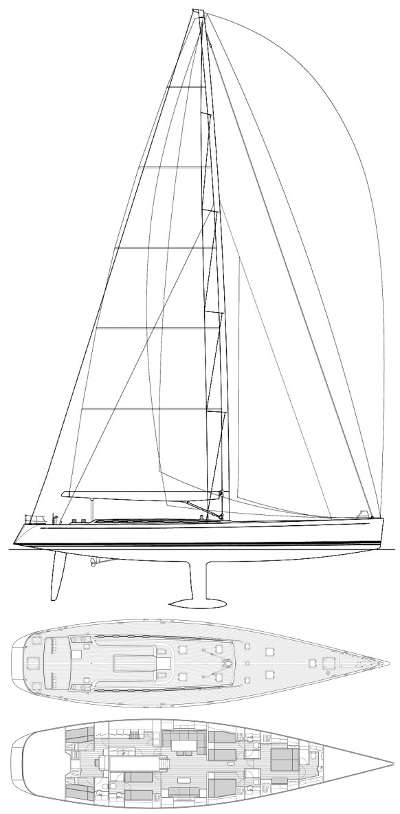 Drawing of Swan 90 FD