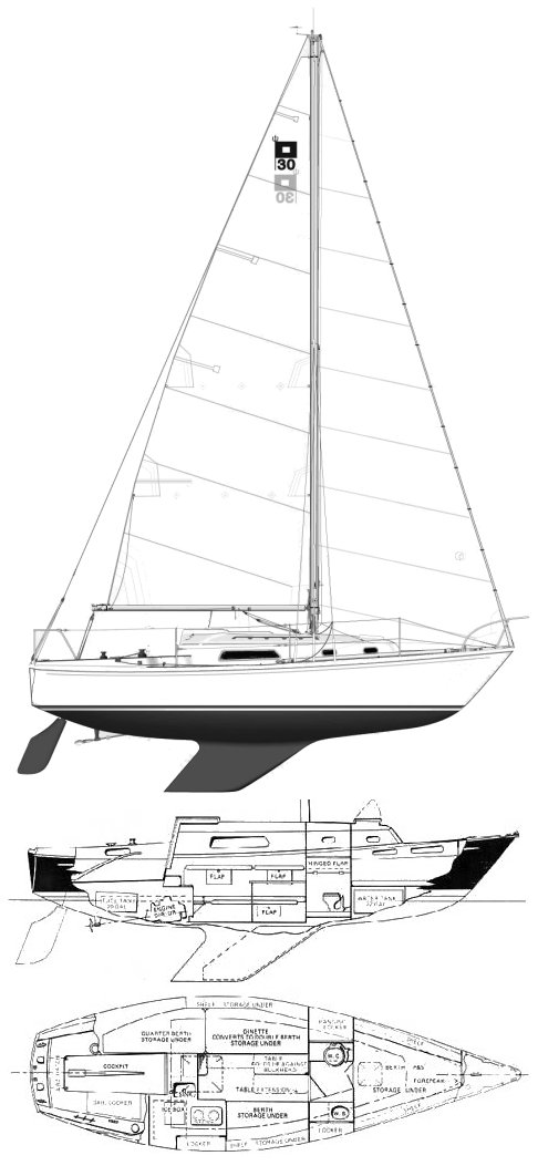 Drawing of Pearson 30