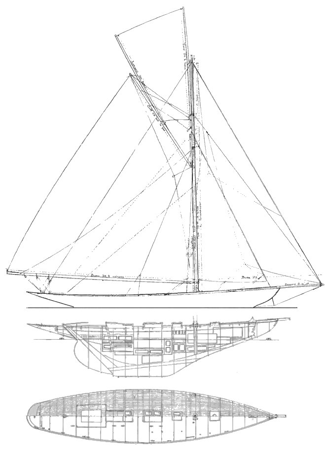 Drawing of Clyde 20-Ton One-Design
