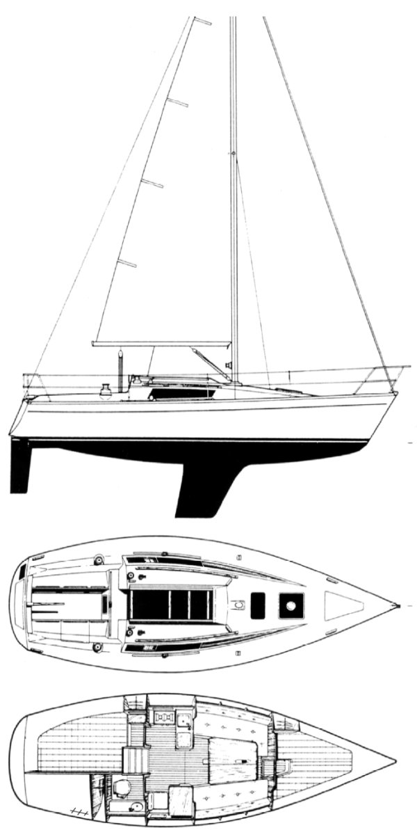Drawing of Beneteau First 29