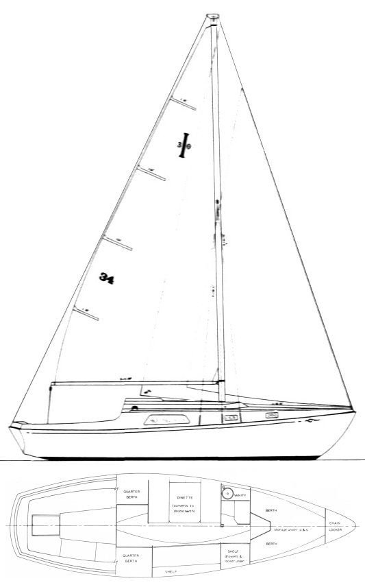 Drawing of Islander 30