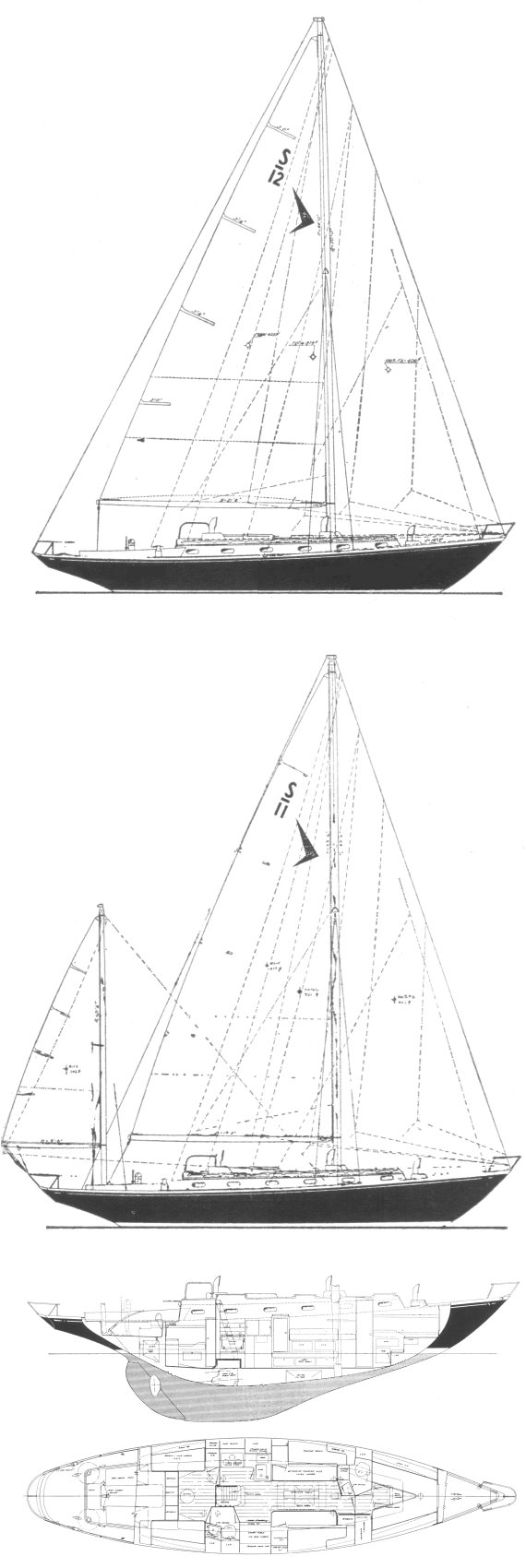 Drawing of Seafarer 45