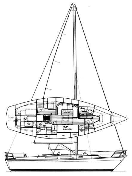 Drawing of Oyster 37 Heritage