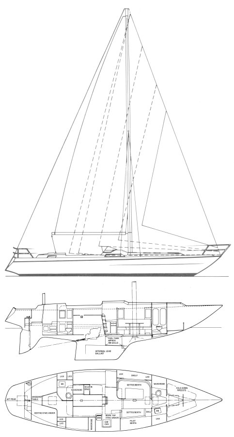 Drawing of Moody 44-1