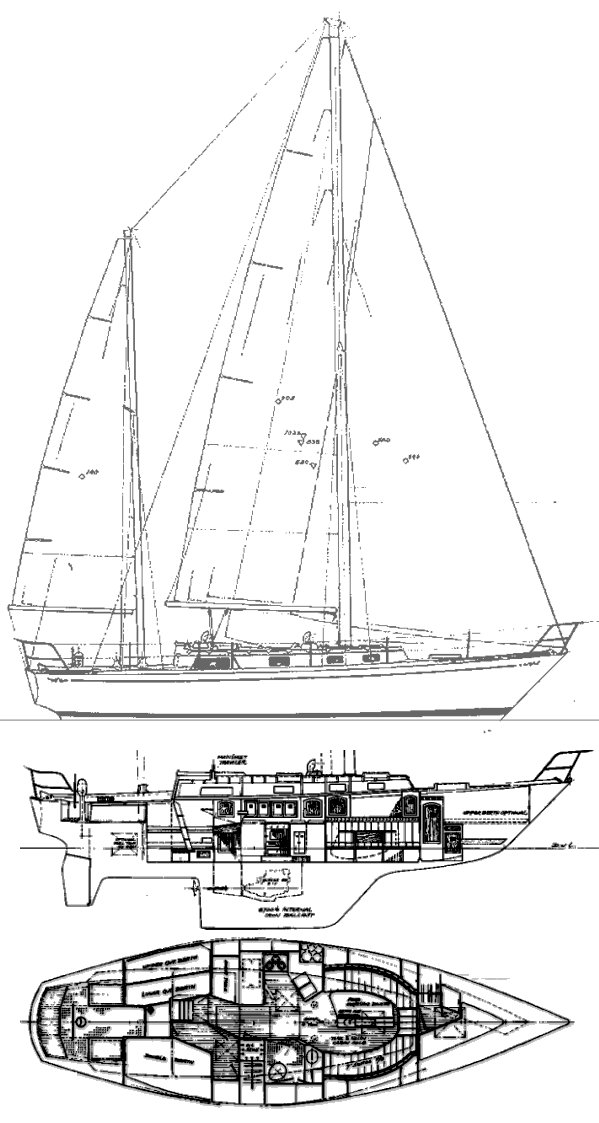 Drawing of Cheoy Lee 41