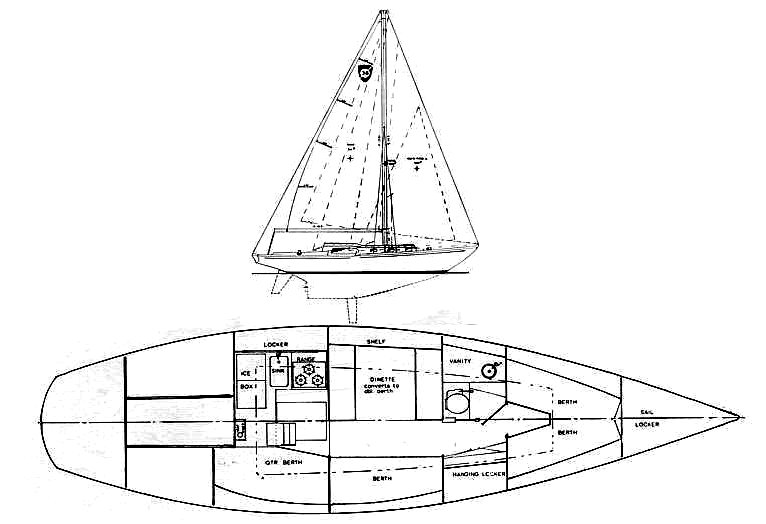 Drawing of Columbia 38 CB