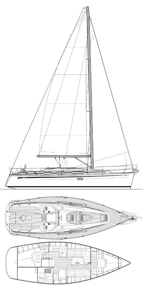 Drawing of Bavaria Cruiser 34