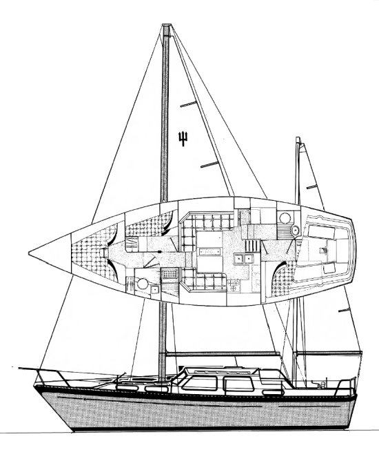 Drawing of Trident Voyager 38