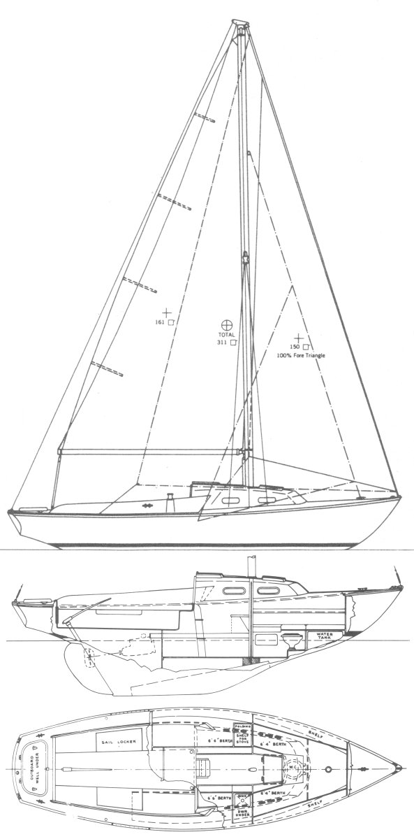 Drawing of Pearson Commander 26