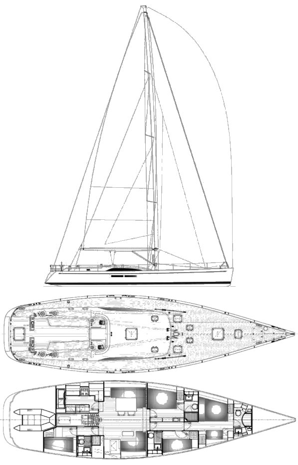 Drawing of Swan 66 S
