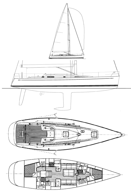 Drawing of Swan 45