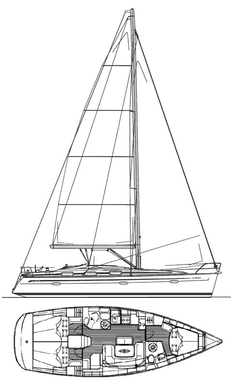 Drawing of Bavaria Cruiser 39